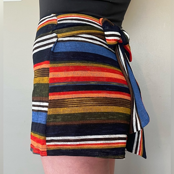 Multi color striped wrap tie shorts by Wild Honey - Picture 2 of 10